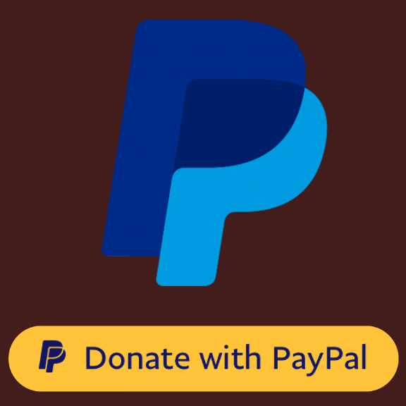 take your pick on how to donate via PayPal, single or monthly